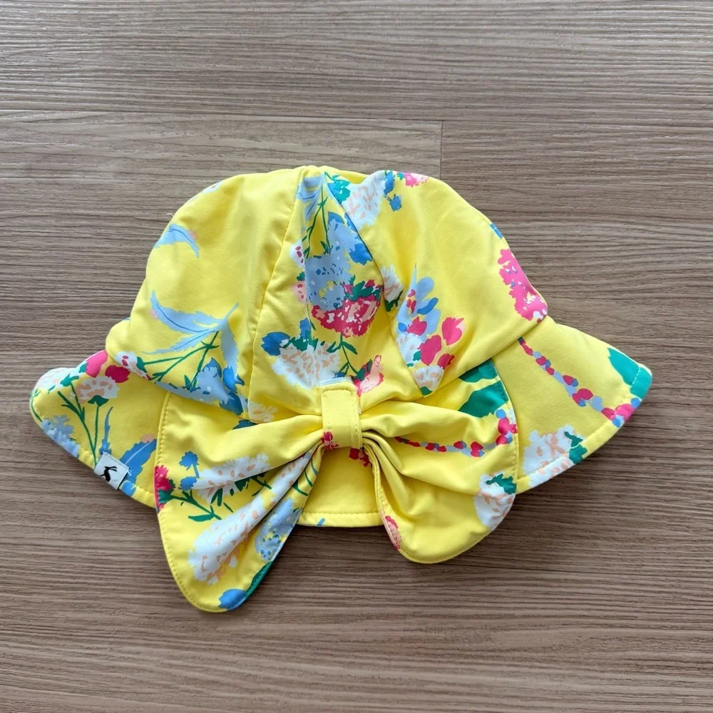 Brand New Joules floral sun hat yellow 3-7Y